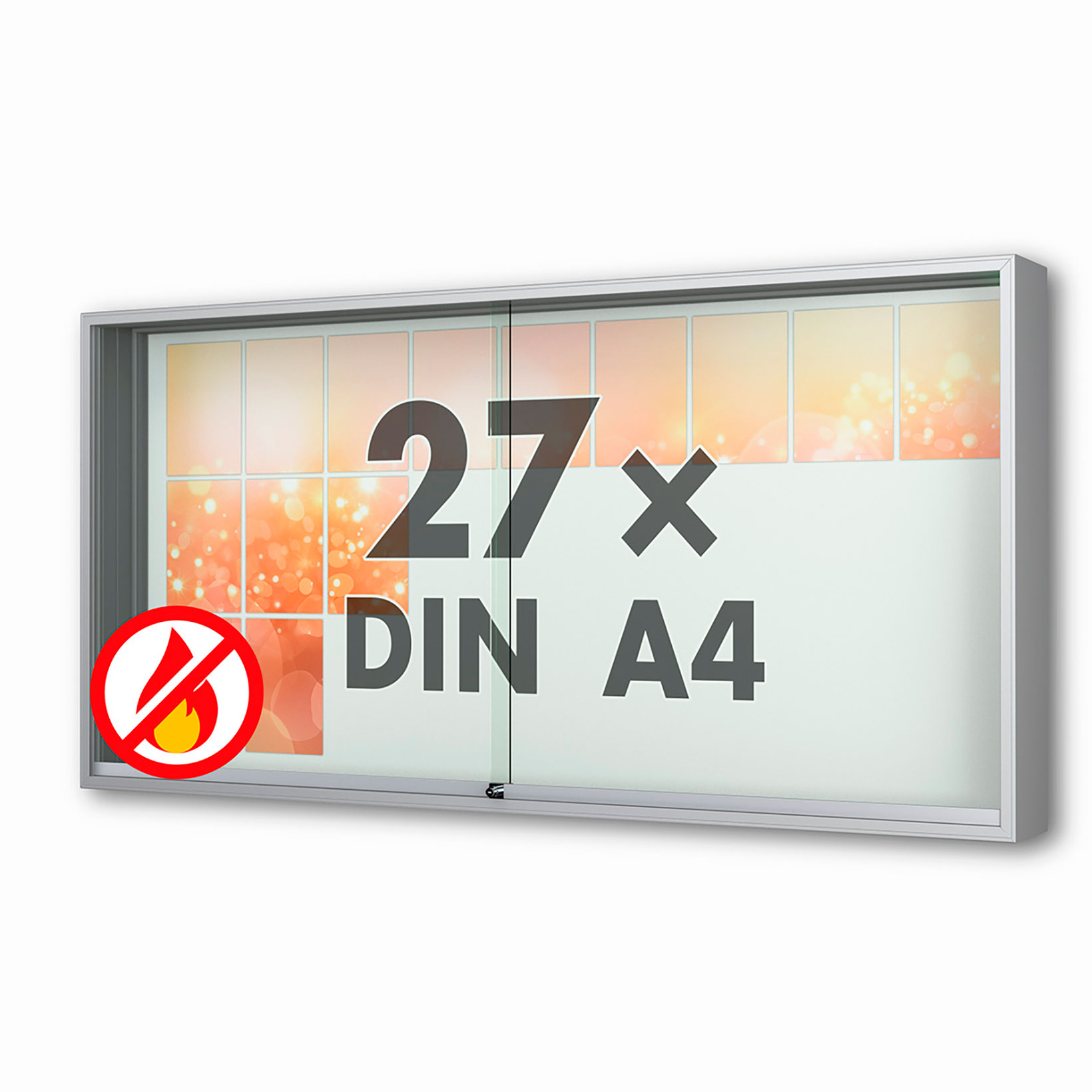 27 x DIN A4 Schaukasten Fortis mit Schiebetüren - 210 mm Bautiefe 27 x DIN A4 Schaukasten Fortis mit Schiebetüren - 210 mm Bautiefe